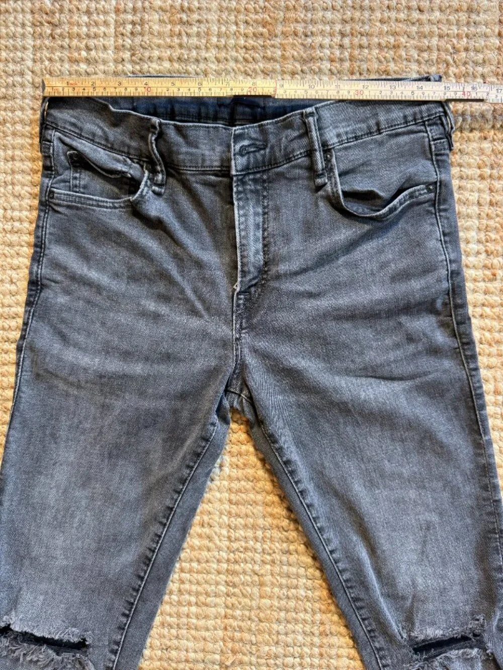True Religion Tony Skinny Distressed Washed Black Jeans Mens Size 33